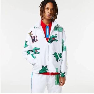 BNWT $260 Lacoste Graphic Logo Jacket!  White With Huge Alligator  Size XXL